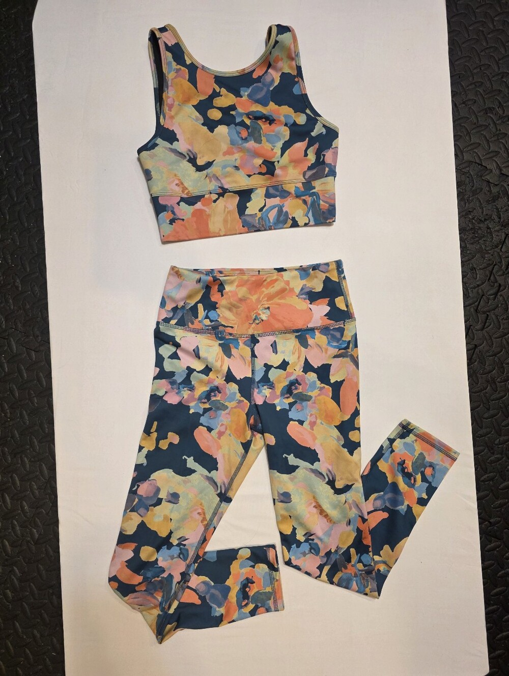 Daily Practice Anthropologie 2 Piece Floral Liana Set Leggins Sports Bra Medium